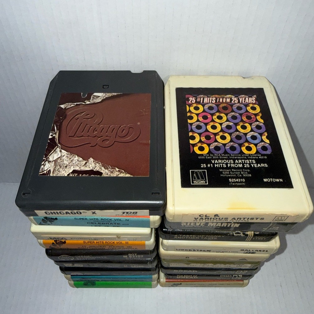 Lot Of 18 Vintage 8 Track Tapes Untested Not Serviced, Or Tested But Look Good D